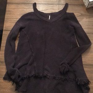 free people open shoulder sweater